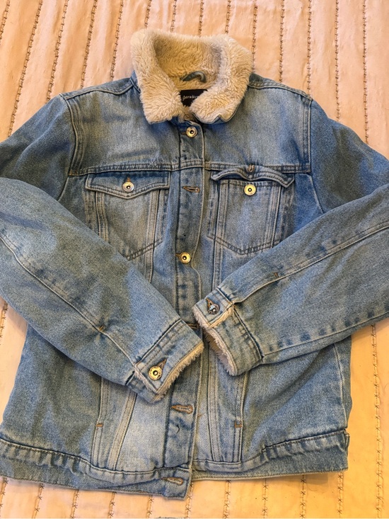 Source Unknown Jackets & Blazers - 0057 Light Blue Denim Sherpa Jacket